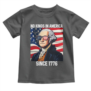 Funny Patriotic Founding Father Toddler T Shirt No Kings in America Since 1776 4th of July TS02 Dark Heather Print Your Wear