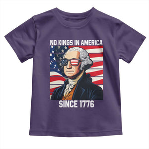 Funny Patriotic Founding Father Toddler T Shirt No Kings in America Since 1776 4th of July TS02 Purple Print Your Wear