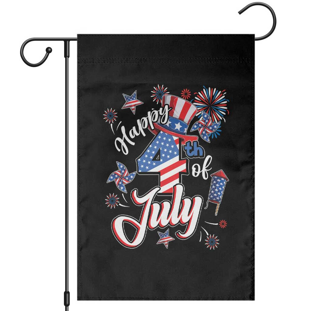 Funny Patriotic Independence Day Garden Flag Happy 4th Of July American Firework TS11 Black Print Your Wear