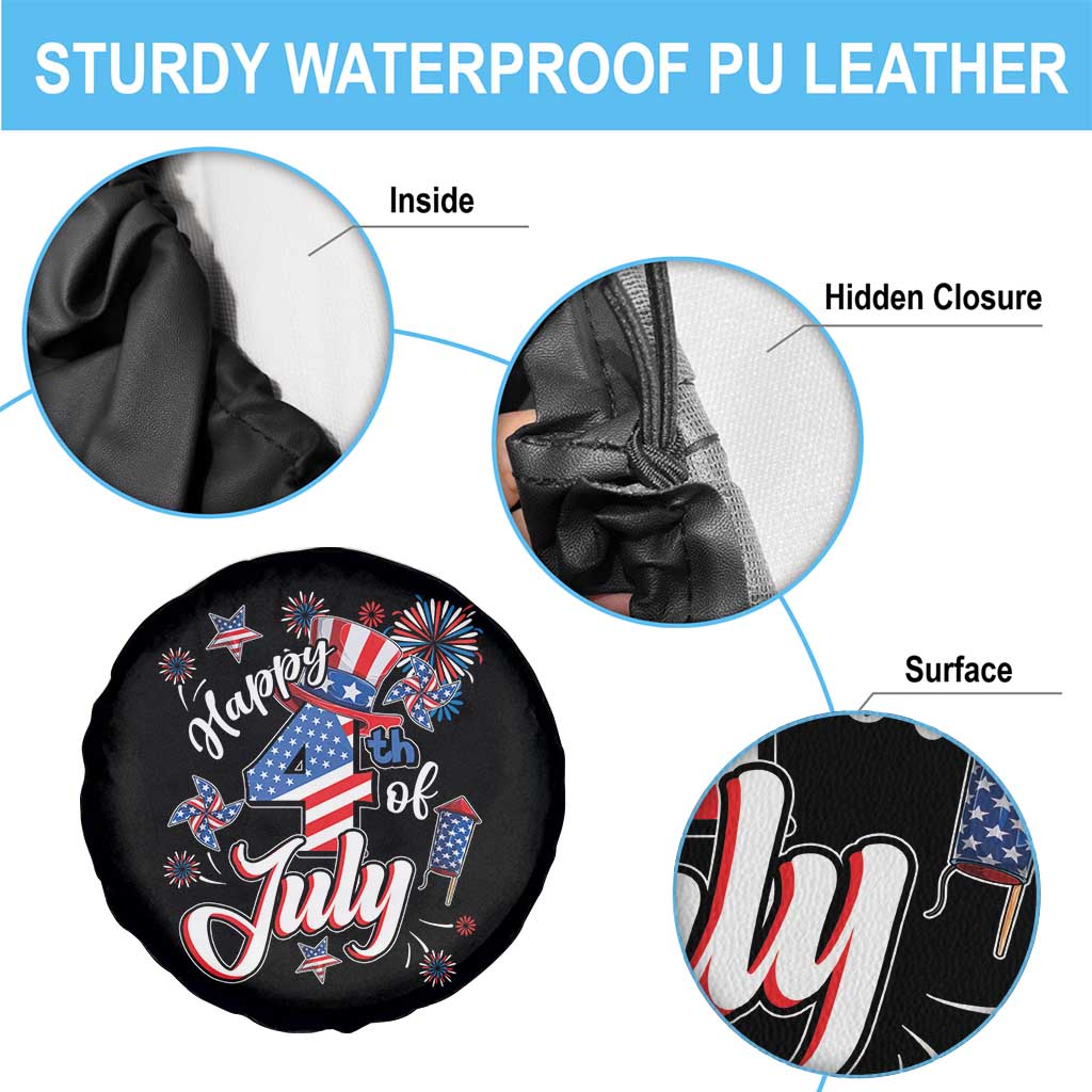 Funny Patriotic Independence Day Spare Tire Cover Happy 4th Of July American Firework TS11 Print Your Wear