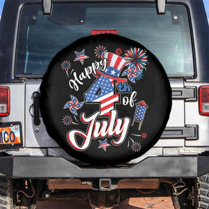 Funny Patriotic Independence Day Spare Tire Cover Happy 4th Of July American Firework TS11 No hole Black Print Your Wear
