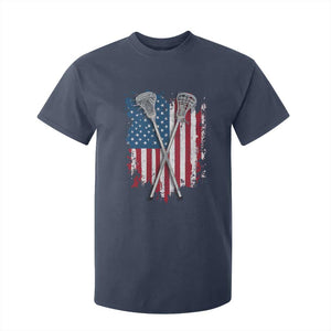 Funny Patriotic Lax Lacrosse Sticks American Flag T Shirt For Kid TS11 Navy Print Your Wear