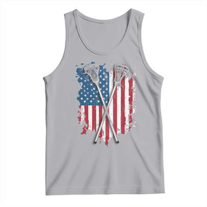 Funny Patriotic Lax Lacrosse Sticks American Flag Tank Top TS11 Athletic Heather Print Your Wear