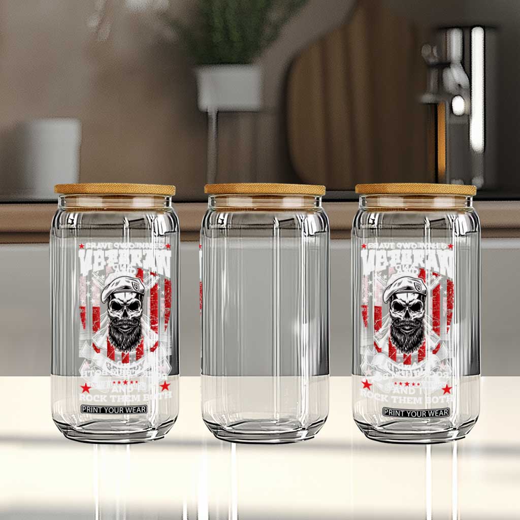 Funny Patriotic Military Veteran Glass Can I Have Two Titles Veteran And Grumpy US Military Pride TS02 Print Your Wear