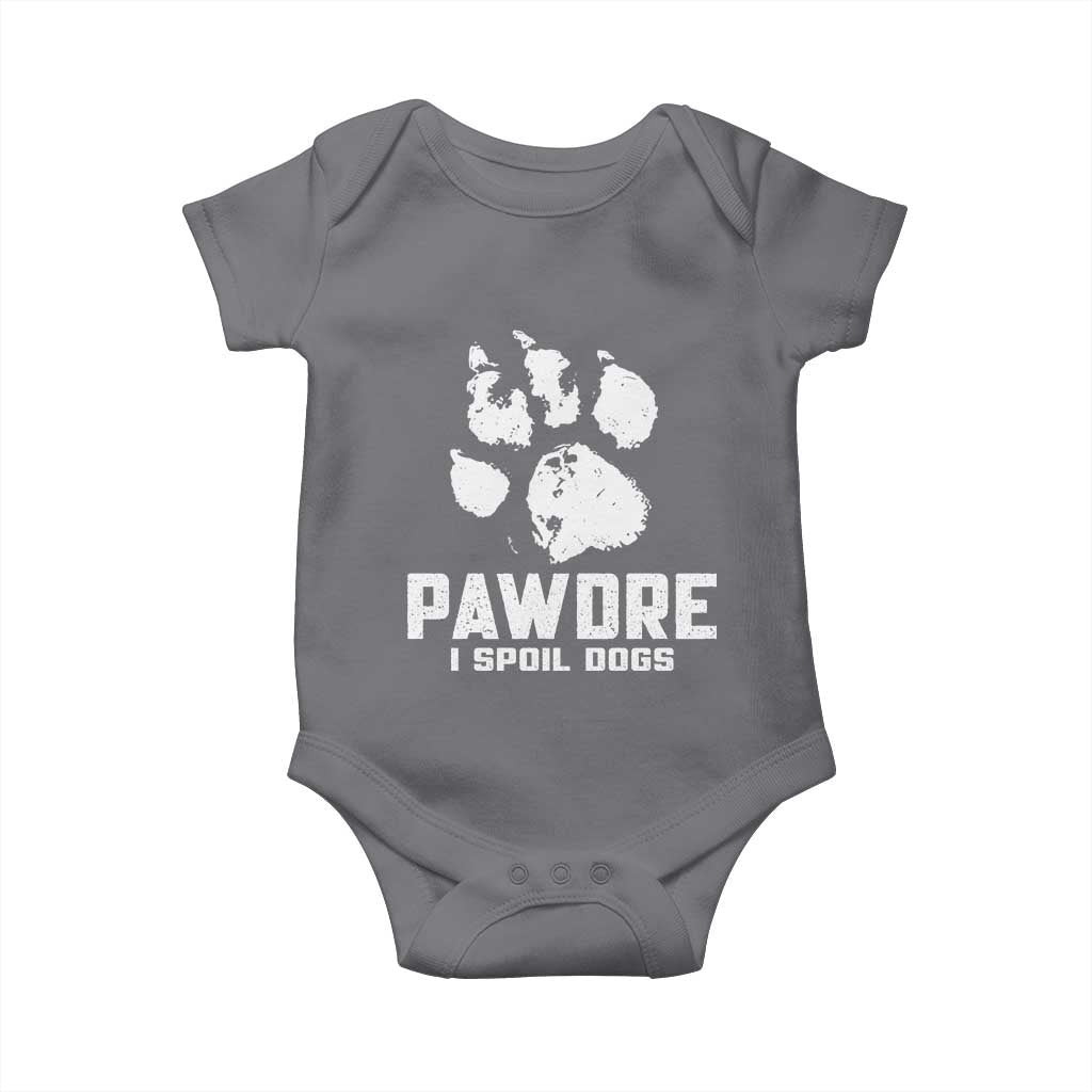 Funny Pawdre I Spoil Dogs Baby Onesie Fur Dad Fathers Day Vintage Paw Prints TS11 Charcoal Print Your Wear