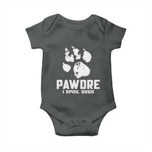 Funny Pawdre I Spoil Dogs Baby Onesie Fur Dad Fathers Day Vintage Paw Prints TS11 Dark Heather Print Your Wear