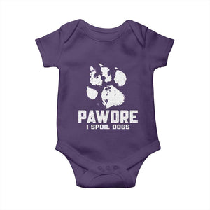 Funny Pawdre I Spoil Dogs Baby Onesie Fur Dad Fathers Day Vintage Paw Prints TS11 Purple Print Your Wear