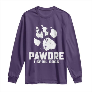 Funny Pawdre I Spoil Dogs Long Sleeve Shirt Fur Dad Fathers Day Vintage Paw Prints TS11 Purple Print Your Wear