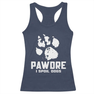 Funny Pawdre I Spoil Dogs Racerback Tank Top Fur Dad Fathers Day Vintage Paw Prints TS11 Navy Print Your Wear