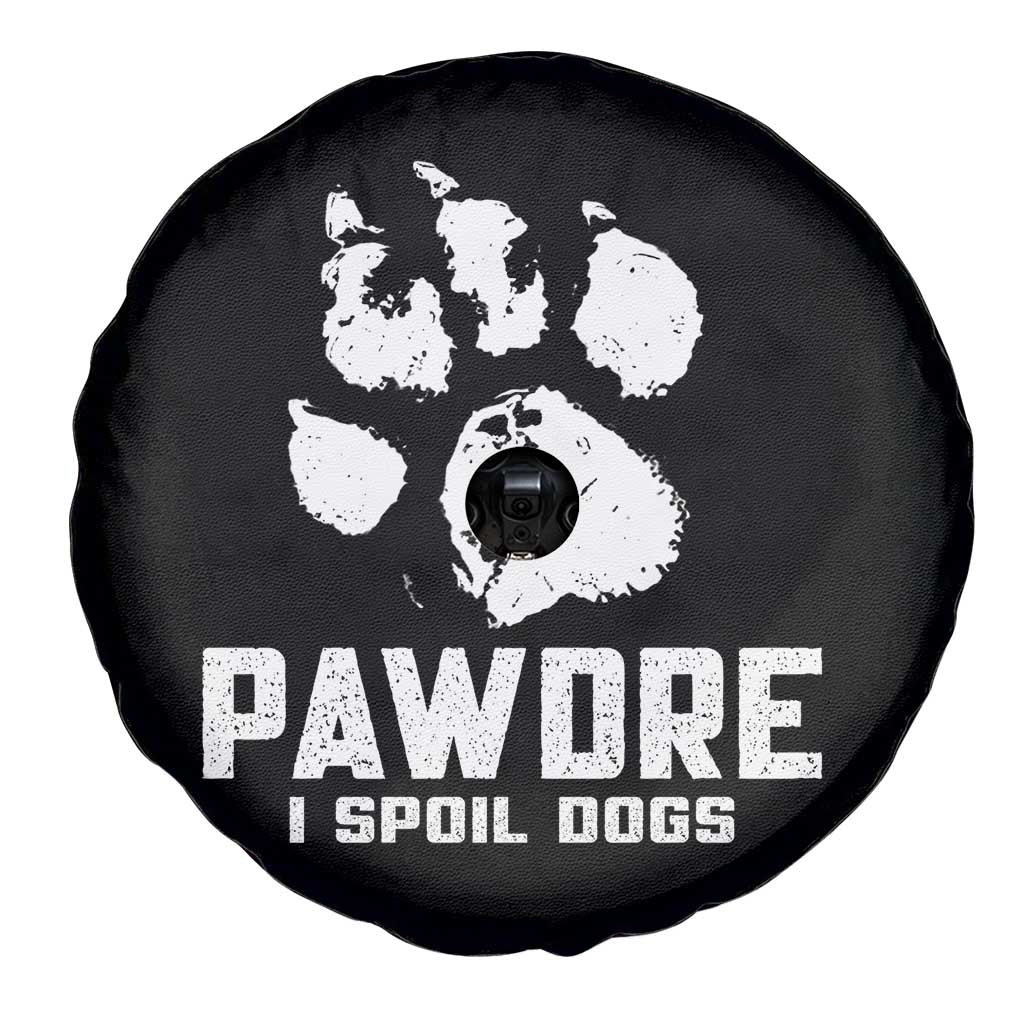 Funny Pawdre I Spoil Dogs Spare Tire Cover Fur Dad Fathers Day Vintage Paw Prints TS11 Print Your Wear