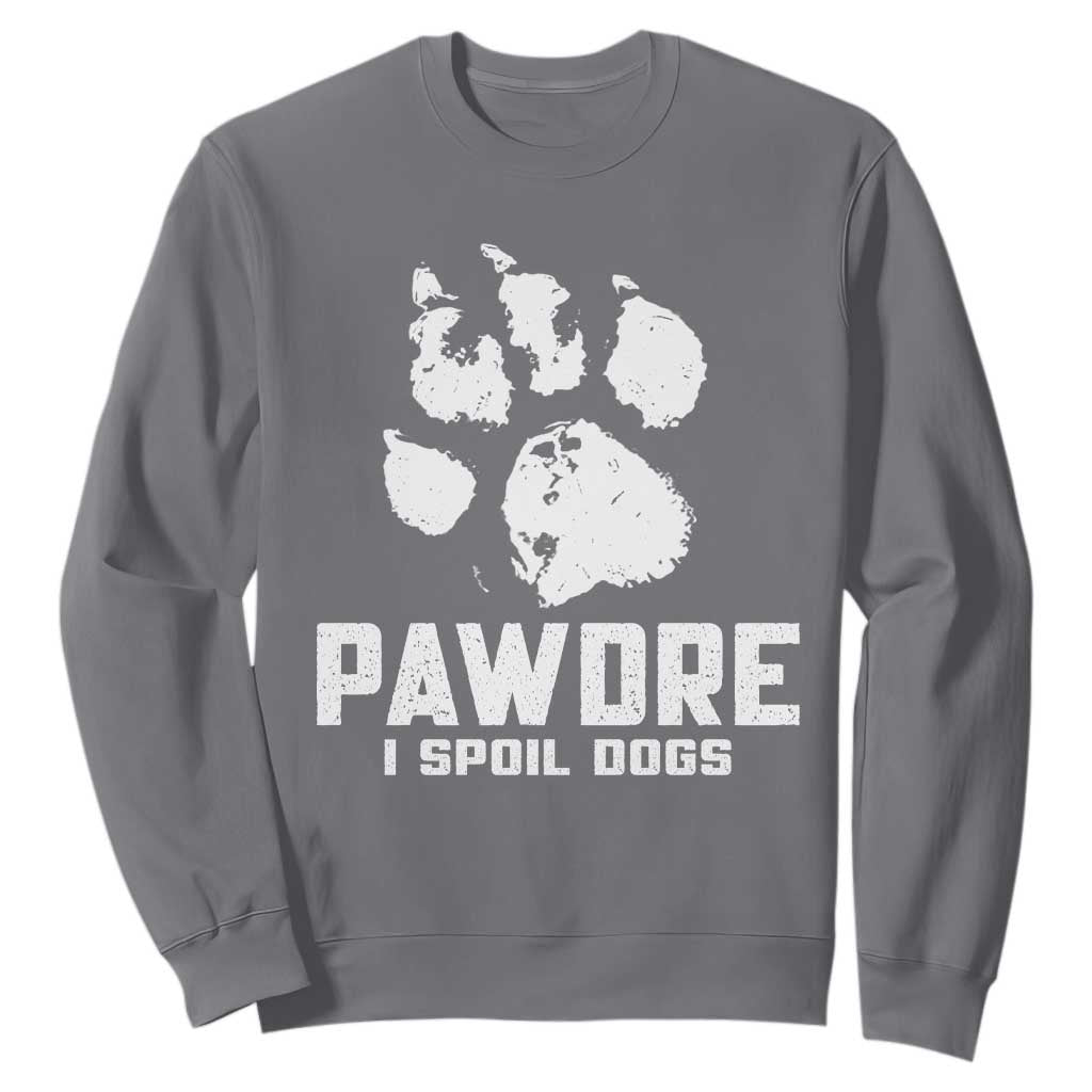 Funny Pawdre I Spoil Dogs Sweatshirt Fur Dad Fathers Day Vintage Paw Prints TS11 Charcoal Print Your Wear