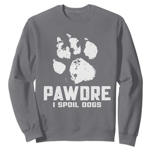 Funny Pawdre I Spoil Dogs Sweatshirt Fur Dad Fathers Day Vintage Paw Prints TS11 Charcoal Print Your Wear
