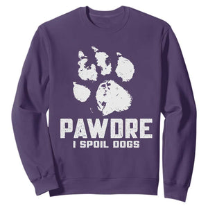 Funny Pawdre I Spoil Dogs Sweatshirt Fur Dad Fathers Day Vintage Paw Prints TS11 Purple Print Your Wear