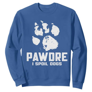 Funny Pawdre I Spoil Dogs Sweatshirt Fur Dad Fathers Day Vintage Paw Prints TS11 Royal Blue Print Your Wear
