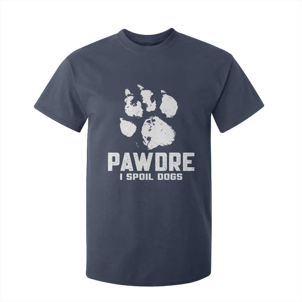 Funny Pawdre I Spoil Dogs T Shirt For Kid Fur Dad Fathers Day Vintage Paw Prints TS11 Navy Print Your Wear