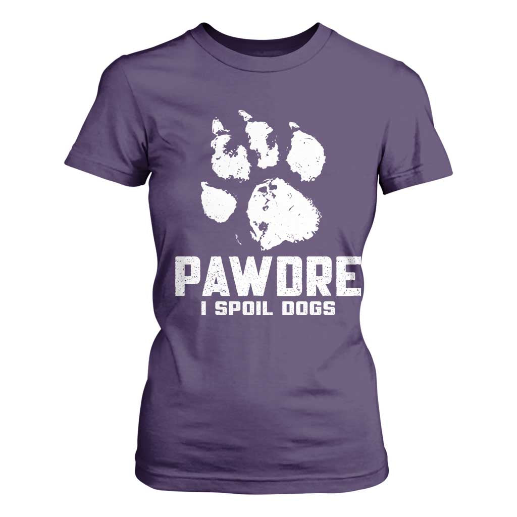 Funny Pawdre I Spoil Dogs T Shirt For Women Fur Dad Fathers Day Vintage Paw Prints TS11 Purple Print Your Wear