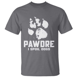 Funny Pawdre I Spoil Dogs T Shirt Fur Dad Fathers Day Vintage Paw Prints TS11 Charcoal Print Your Wear