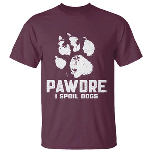 Funny Pawdre I Spoil Dogs T Shirt Fur Dad Fathers Day Vintage Paw Prints TS11 Maroon Print Your Wear