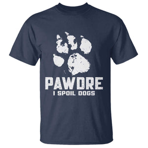 Funny Pawdre I Spoil Dogs T Shirt Fur Dad Fathers Day Vintage Paw Prints TS11 Navy Print Your Wear