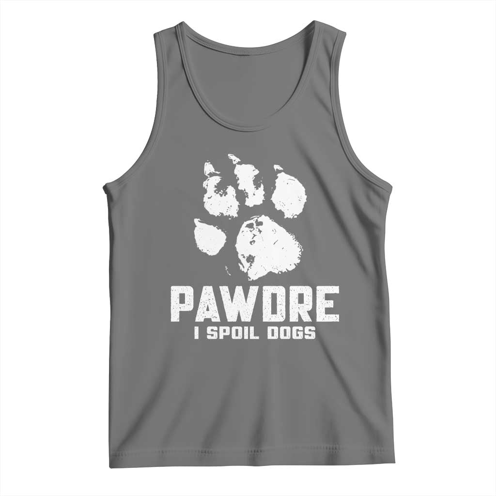 Funny Pawdre I Spoil Dogs Tank Top Fur Dad Fathers Day Vintage Paw Prints TS11 Black Heather Print Your Wear