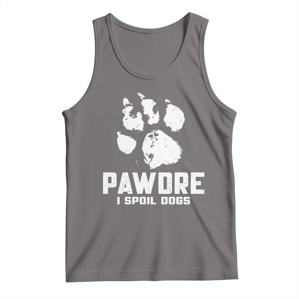 Funny Pawdre I Spoil Dogs Tank Top Fur Dad Fathers Day Vintage Paw Prints TS11 Deep Heather Print Your Wear