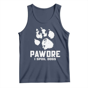 Funny Pawdre I Spoil Dogs Tank Top Fur Dad Fathers Day Vintage Paw Prints TS11 Navy Print Your Wear