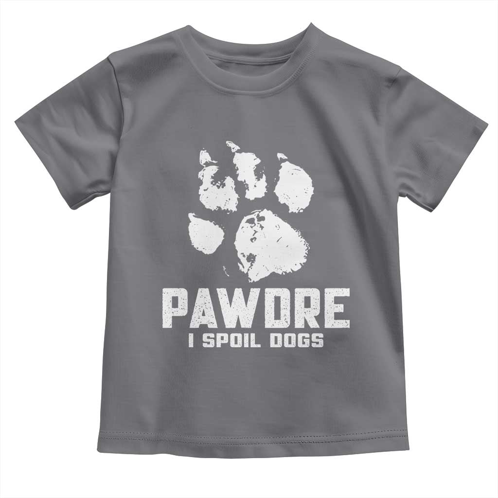 Funny Pawdre I Spoil Dogs Toddler T Shirt Fur Dad Fathers Day Vintage Paw Prints TS11 Charcoal Print Your Wear