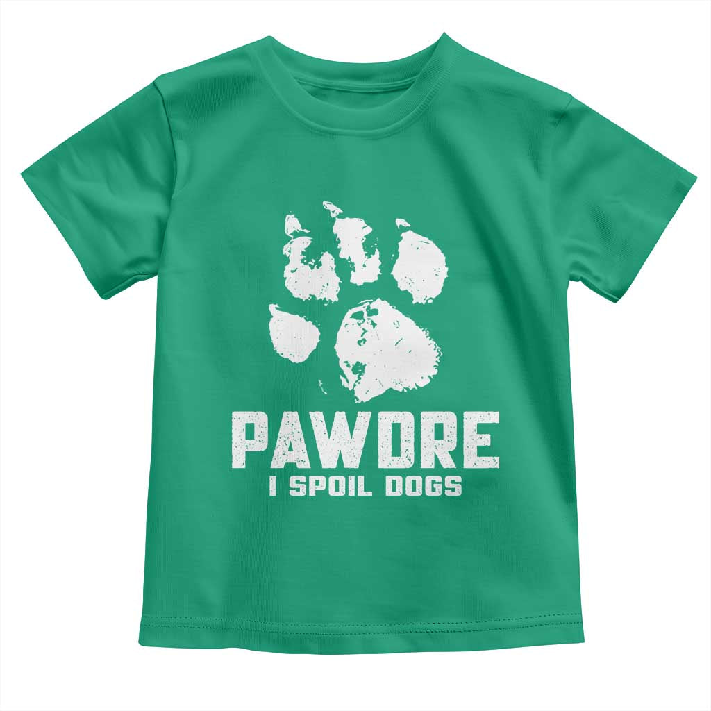 Funny Pawdre I Spoil Dogs Toddler T Shirt Fur Dad Fathers Day Vintage Paw Prints TS11 Irish Green Print Your Wear