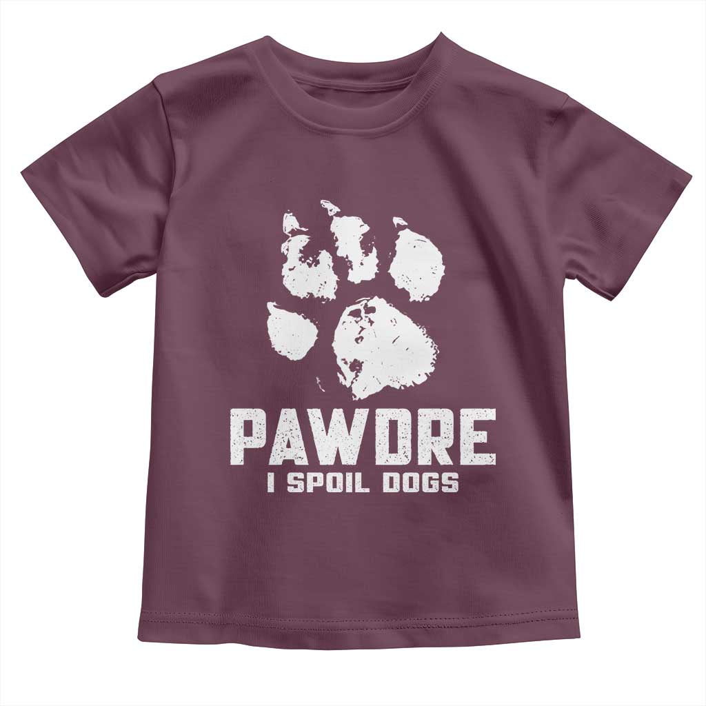 Funny Pawdre I Spoil Dogs Toddler T Shirt Fur Dad Fathers Day Vintage Paw Prints TS11 Maroon Print Your Wear