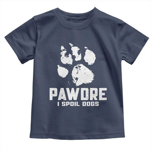 Funny Pawdre I Spoil Dogs Toddler T Shirt Fur Dad Fathers Day Vintage Paw Prints TS11 Navy Print Your Wear