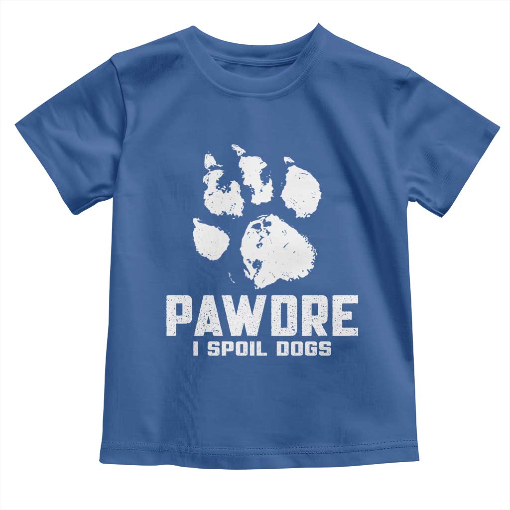 Funny Pawdre I Spoil Dogs Toddler T Shirt Fur Dad Fathers Day Vintage Paw Prints TS11 Royal Blue Print Your Wear