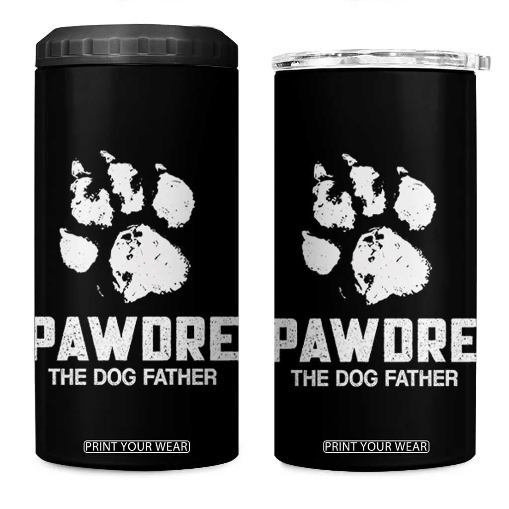 Funny Pawdre The Dog Father 4 in 1 Can Cooler Tumbler Fur Dad Fathers Day Vintage Paw Prints TS11 One Size: 16 oz Black Print Your Wear