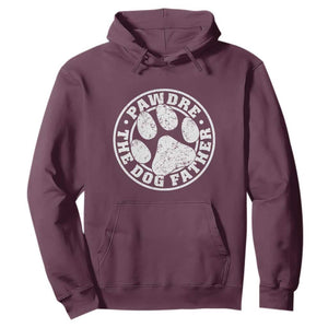 Funny Pawdre The Dog Father Hoodie Fur Dad Fathers Day Distressed Paw Prints TS11 Maroon Print Your Wear