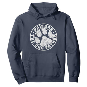 Funny Pawdre The Dog Father Hoodie Fur Dad Fathers Day Distressed Paw Prints TS11 Navy Print Your Wear