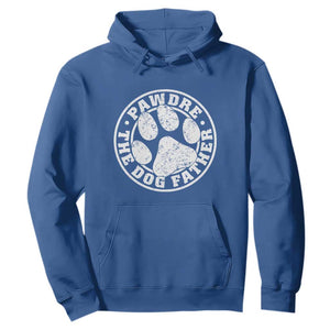 Funny Pawdre The Dog Father Hoodie Fur Dad Fathers Day Distressed Paw Prints TS11 Royal Blue Print Your Wear