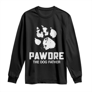 Funny Pawdre The Dog Father Long Sleeve Shirt Fur Dad Fathers Day Vintage Paw Prints TS11 Black Print Your Wear