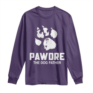 Funny Pawdre The Dog Father Long Sleeve Shirt Fur Dad Fathers Day Vintage Paw Prints TS11 Purple Print Your Wear