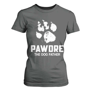 Funny Pawdre The Dog Father T Shirt For Women Fur Dad Fathers Day Vintage Paw Prints TS11 Dark Heather Print Your Wear