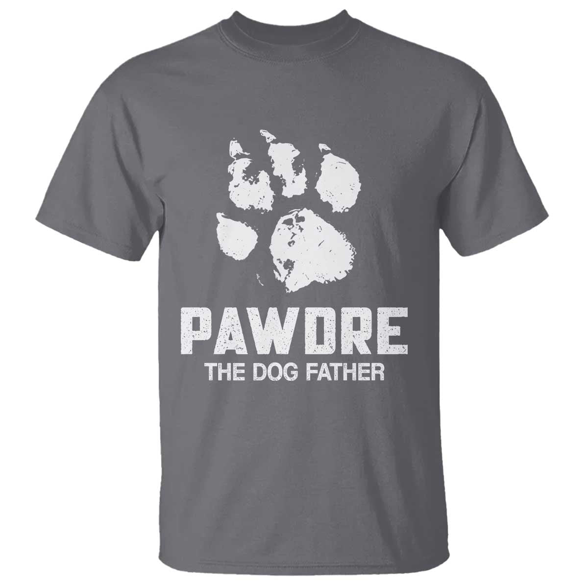 Funny Pawdre The Dog Father T Shirt Fur Dad Fathers Day Vintage Paw Prints TS11 Charcoal Print Your Wear