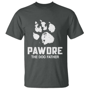 Funny Pawdre The Dog Father T Shirt Fur Dad Fathers Day Vintage Paw Prints TS11 Dark Heather Print Your Wear