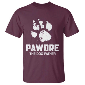 Funny Pawdre The Dog Father T Shirt Fur Dad Fathers Day Vintage Paw Prints TS11 Maroon Print Your Wear
