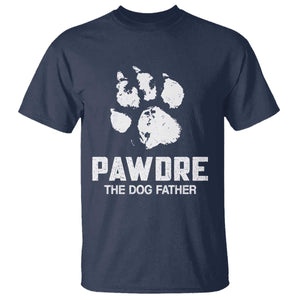 Funny Pawdre The Dog Father T Shirt Fur Dad Fathers Day Vintage Paw Prints TS11 Navy Print Your Wear