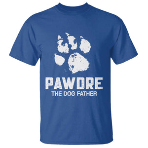 Funny Pawdre The Dog Father T Shirt Fur Dad Fathers Day Vintage Paw Prints TS11 Royal Blue Print Your Wear