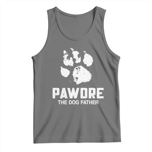 Funny Pawdre The Dog Father Tank Top Fur Dad Fathers Day Vintage Paw Prints TS11 Black Heather Print Your Wear