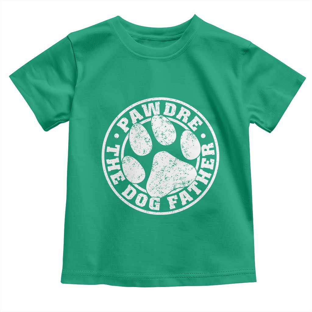 Funny Pawdre The Dog Father Toddler T Shirt Fur Dad Fathers Day Distressed Paw Prints TS11 Irish Green Print Your Wear