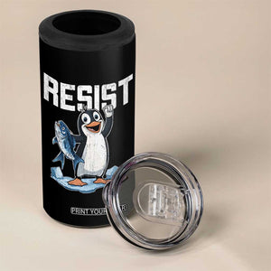 Funny Penguin Resist 4 in 1 Can Cooler Tumbler Against Tariffs Protest TS02 Print Your Wear