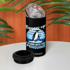 Funny Penguin Resist 4 in 1 Can Cooler Tumbler Flippers Up I Stand With The Penguins TS02 Print Your Wear