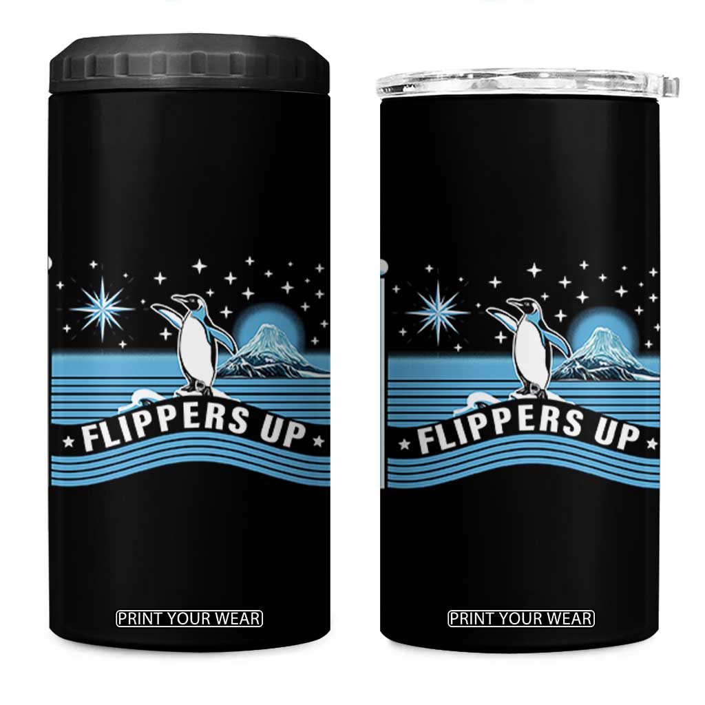 Funny Penguin Resist 4 in 1 Can Cooler Tumbler Heard Island Flippers Up I Stand With Penguins TS02 One Size: 16 oz Black Print Your Wear