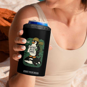 Funny Penguin Resist 4 in 1 Can Cooler Tumbler No Tarriffs Activism Graphic TS02 Print Your Wear