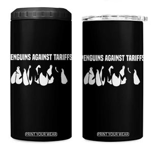 Funny Penguin Resist 4 in 1 Can Cooler Tumbler Penguins Against Tariffs Sarcastic Saying Meme TS02 One Size: 16 oz Black Print Your Wear